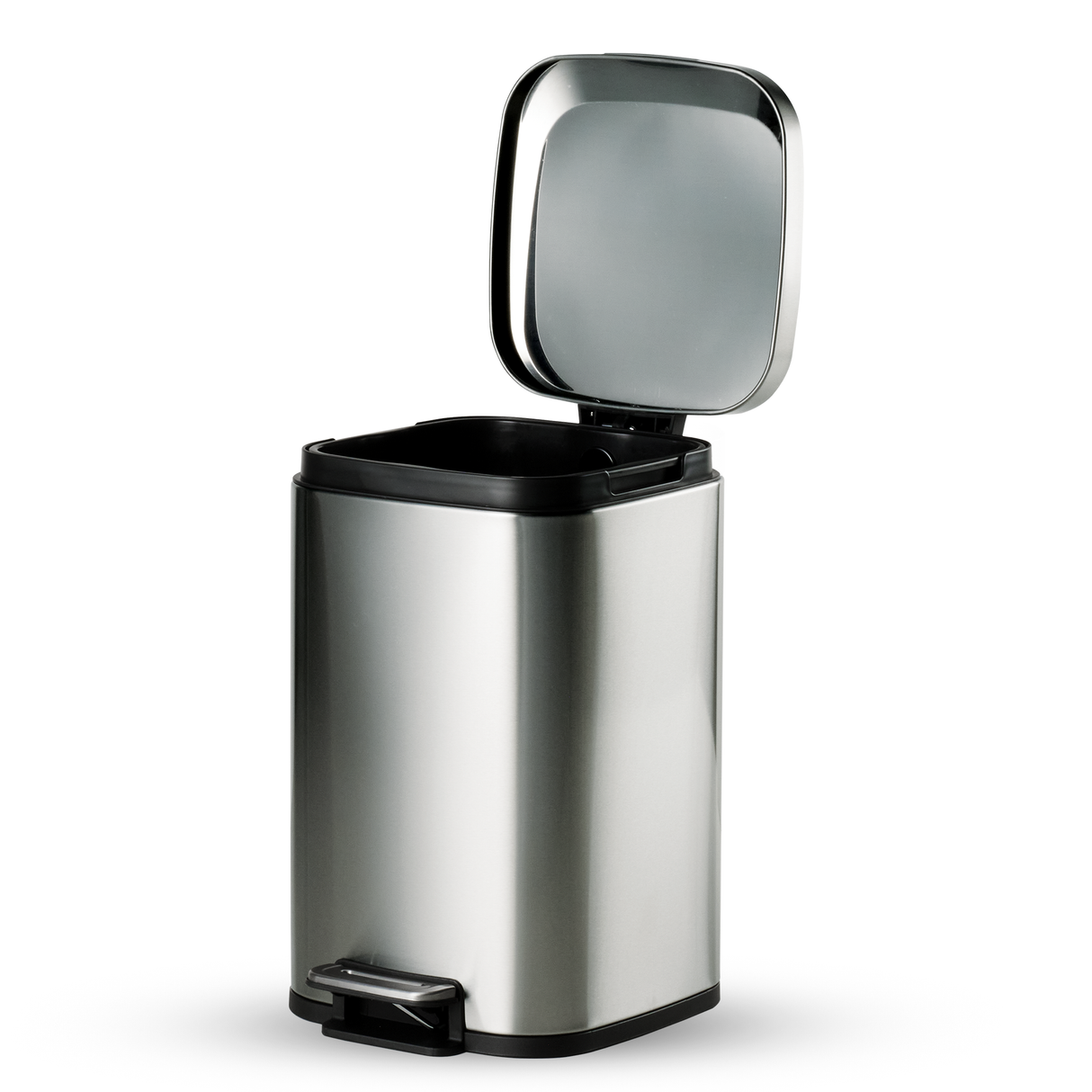 Trash Bin 12 Litre Stainless Steel Pedal Square