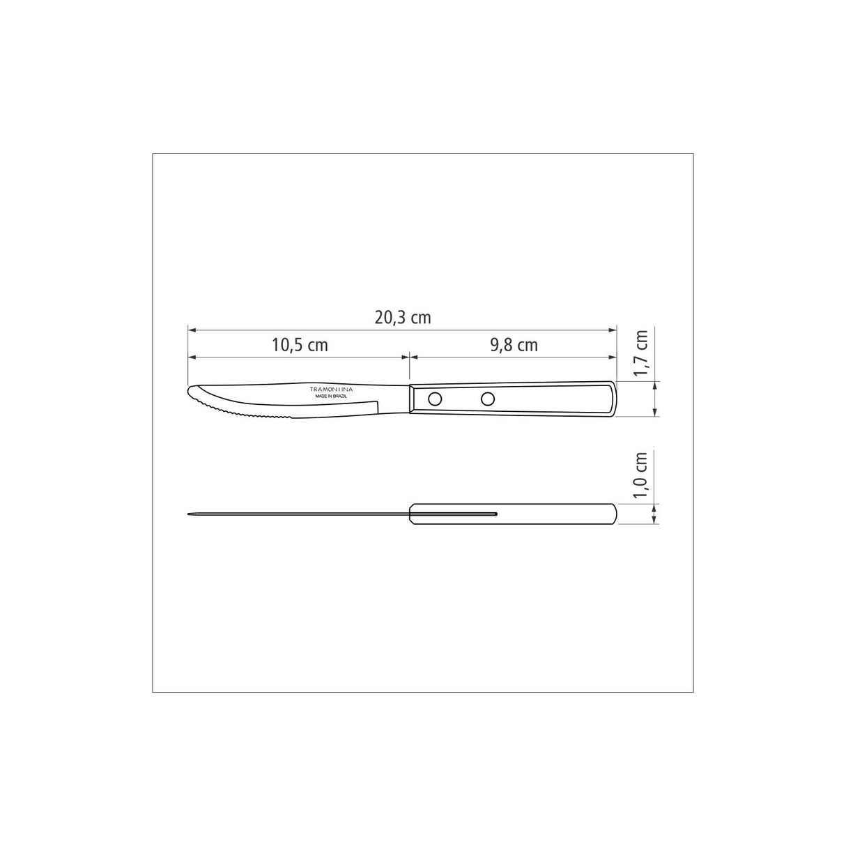 Polywood Steak Knife 10 cm/ 4in - Red