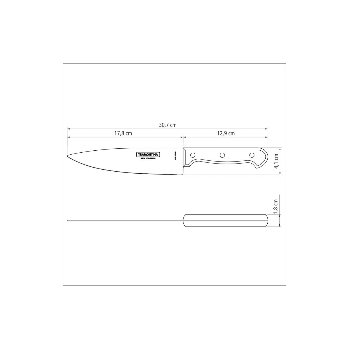 Polywood Chef Knife 17 cm/ 7in - Brown