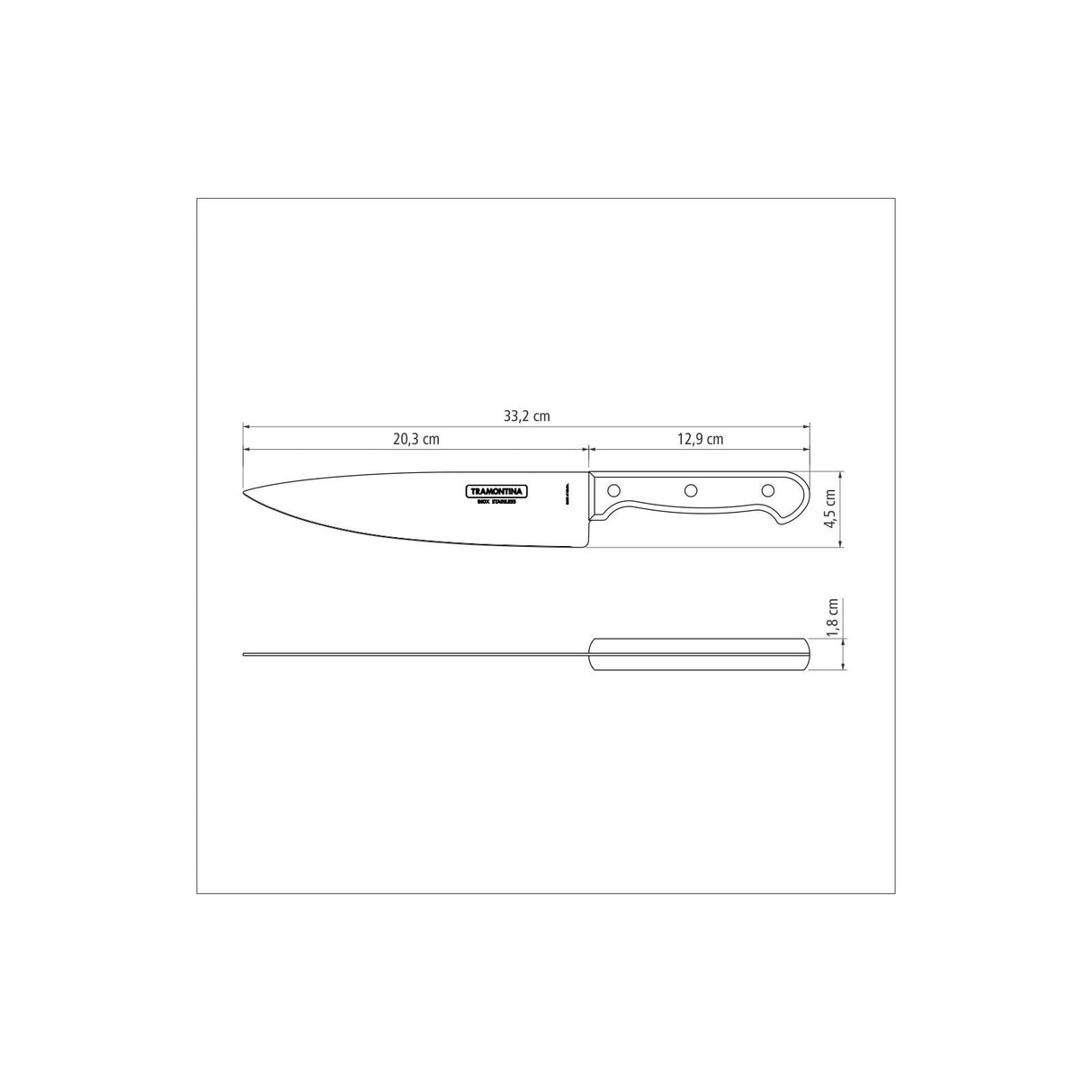 Polywood Chef Knife 20 cm/ 8in - Brown