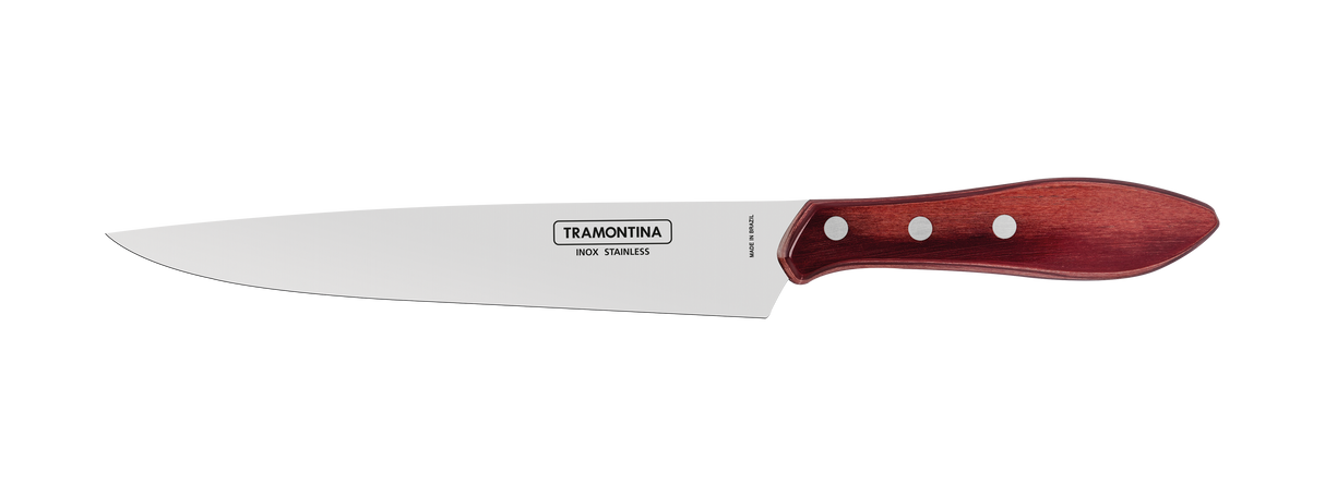 BBQ Kit with Stainless Steel Blades and Red Polywood Handles, with Cutting Board and Case, 8 Pieces
