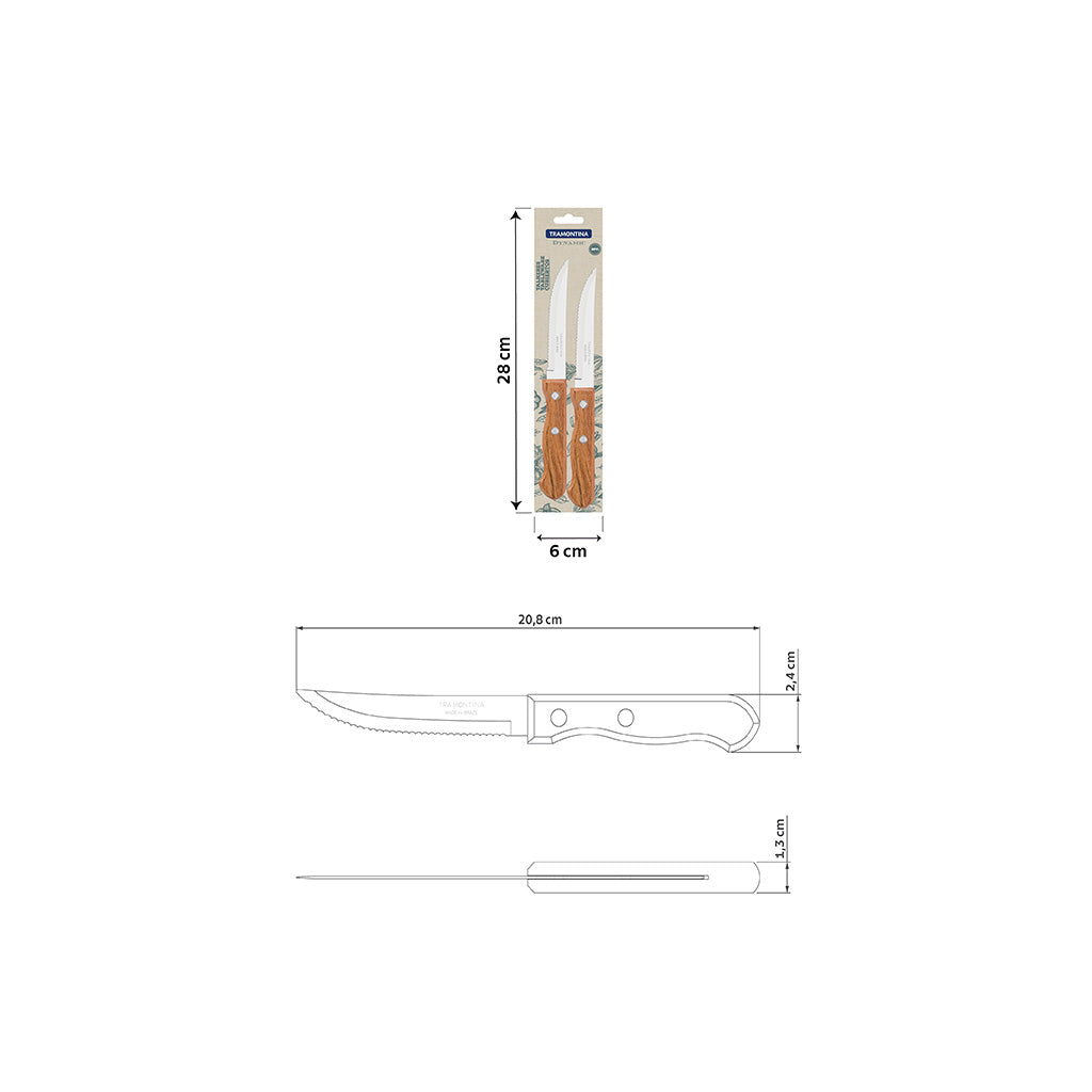 Dynamic Steak Knife 10 cm/ 4in Set Of 2 - Wood