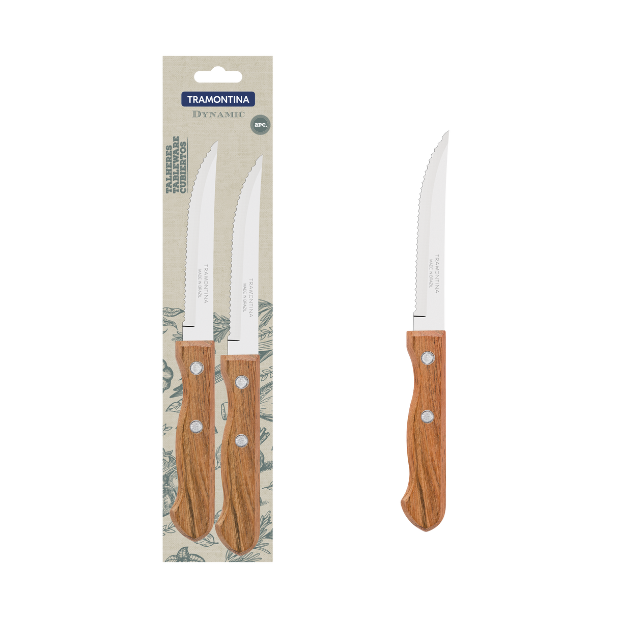 Dynamic Steak Knife 10 cm/ 4in Set Of 2 - Wood