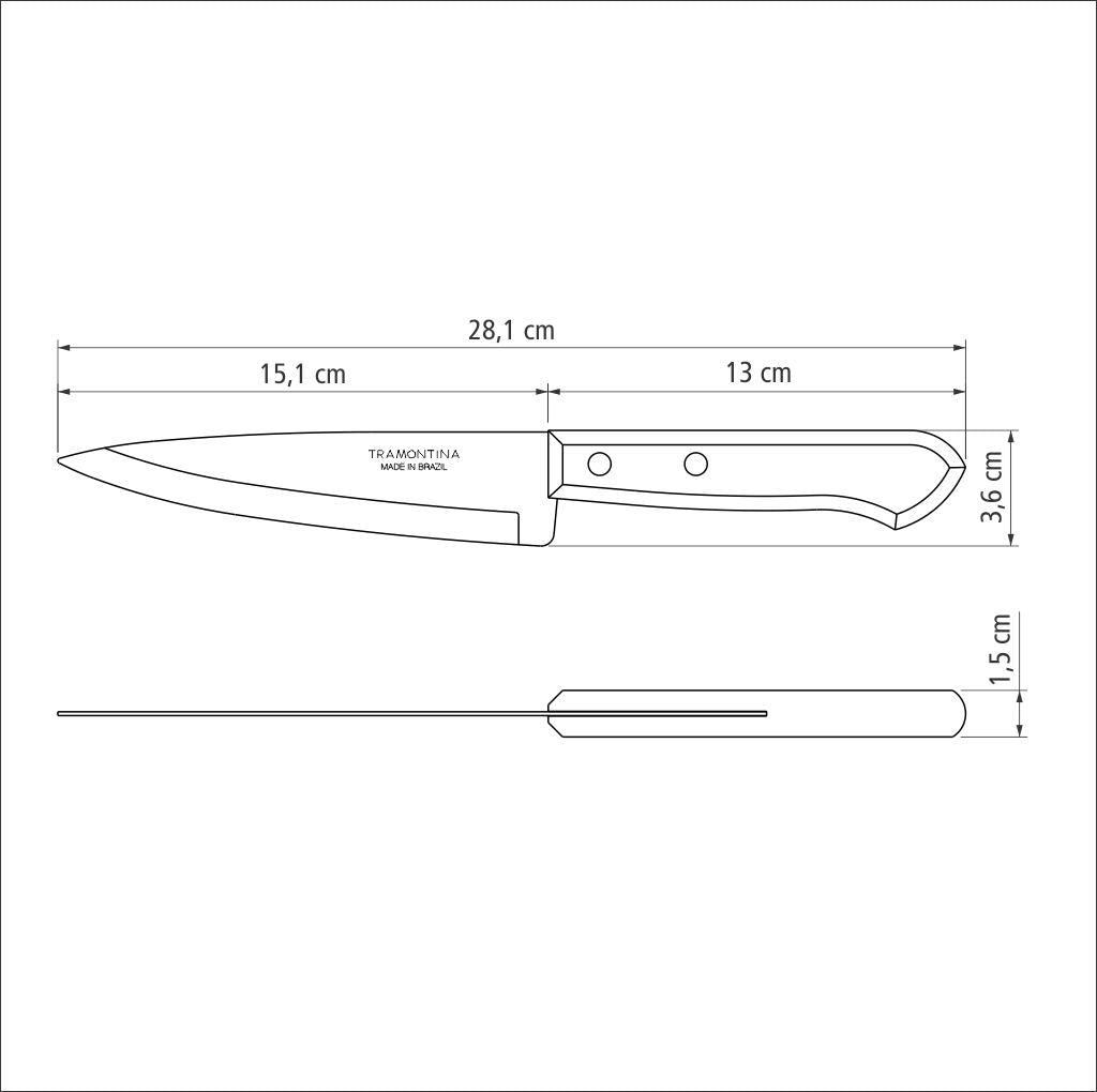 Dynamic Fish and Kitchen Knife 15 cm/ 6in - Wood