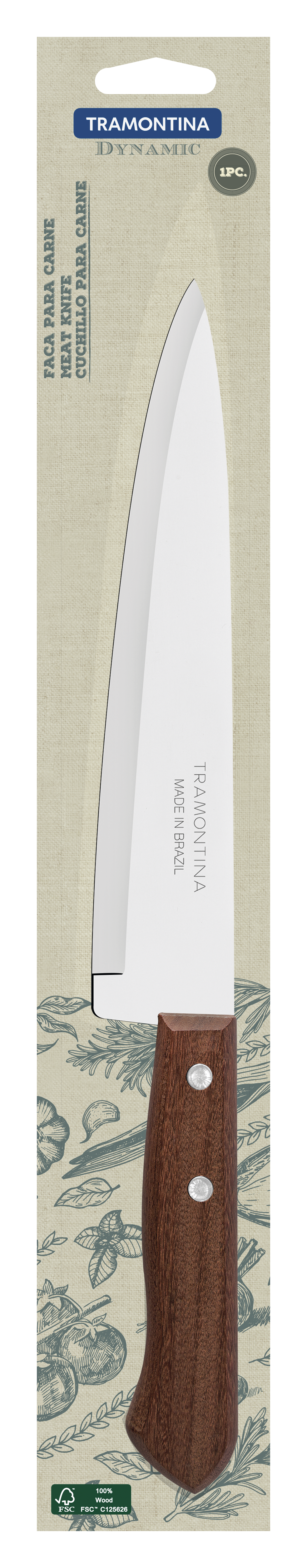 Dynamic Fish and Kitchen Knife 20 cm/ 8in - Wood