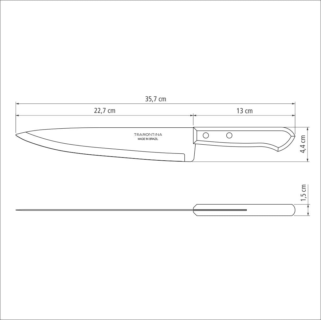 Dynamic Fish and Kitchen Knife 22 cm/ 9in - Wood
