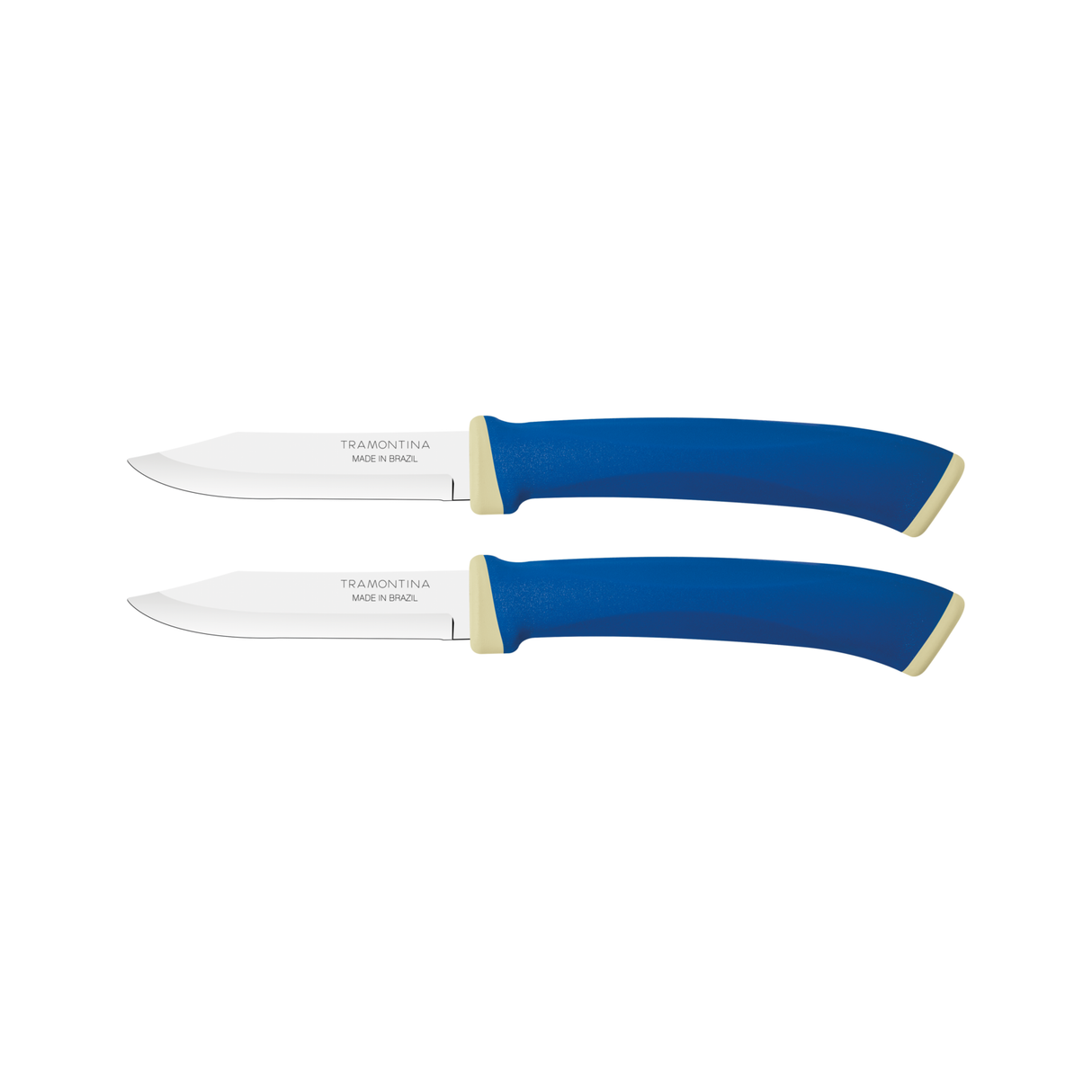 Felice 2-piece fruit and vegetable knife set with stainless steel blades and blue polypropylene handles