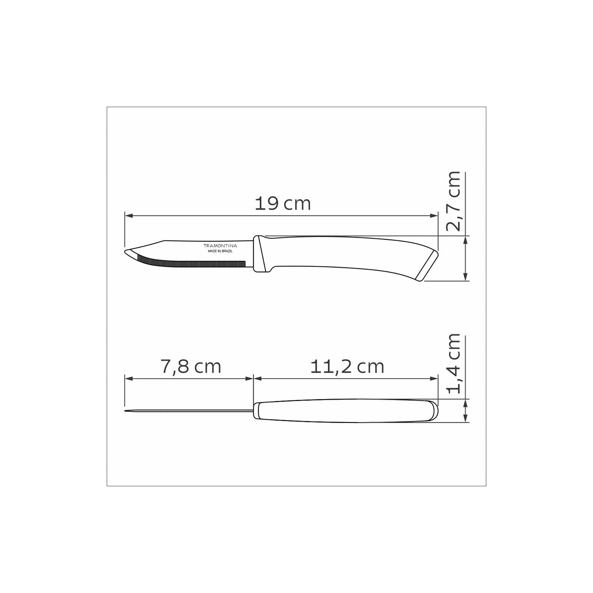 Felice 2-piece fruit and vegetable knife set with stainless steel blades and blue polypropylene handles