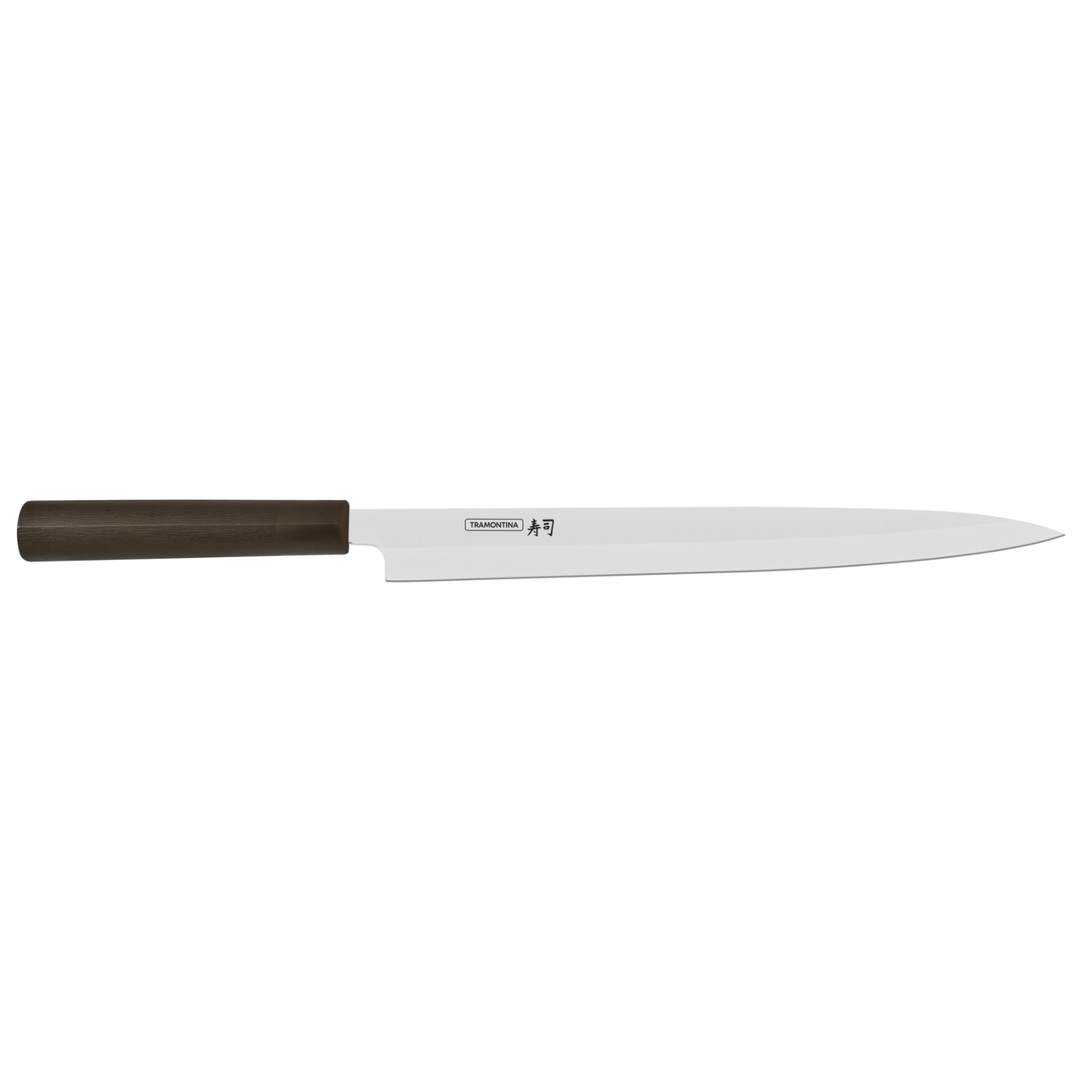 Tramontina India 33 cm brown Yanagiba knife for sushi with a sharp, slender blade perfect for precise slicing.