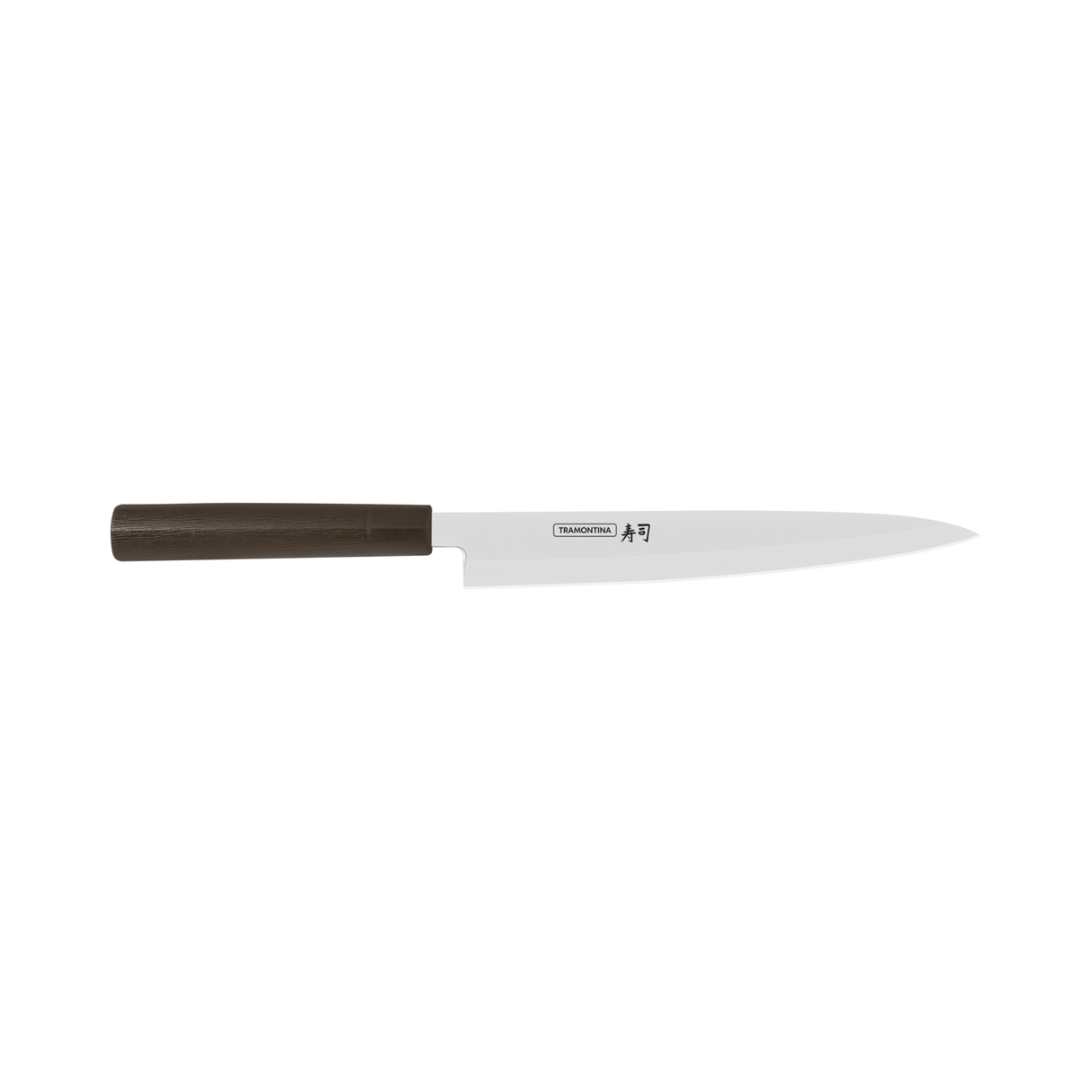 Brown Tramontina India Sushi Yanagiba Knife, 22 cm (9 inch), sharp edge for sushi slicing, displayed on a clean surface.