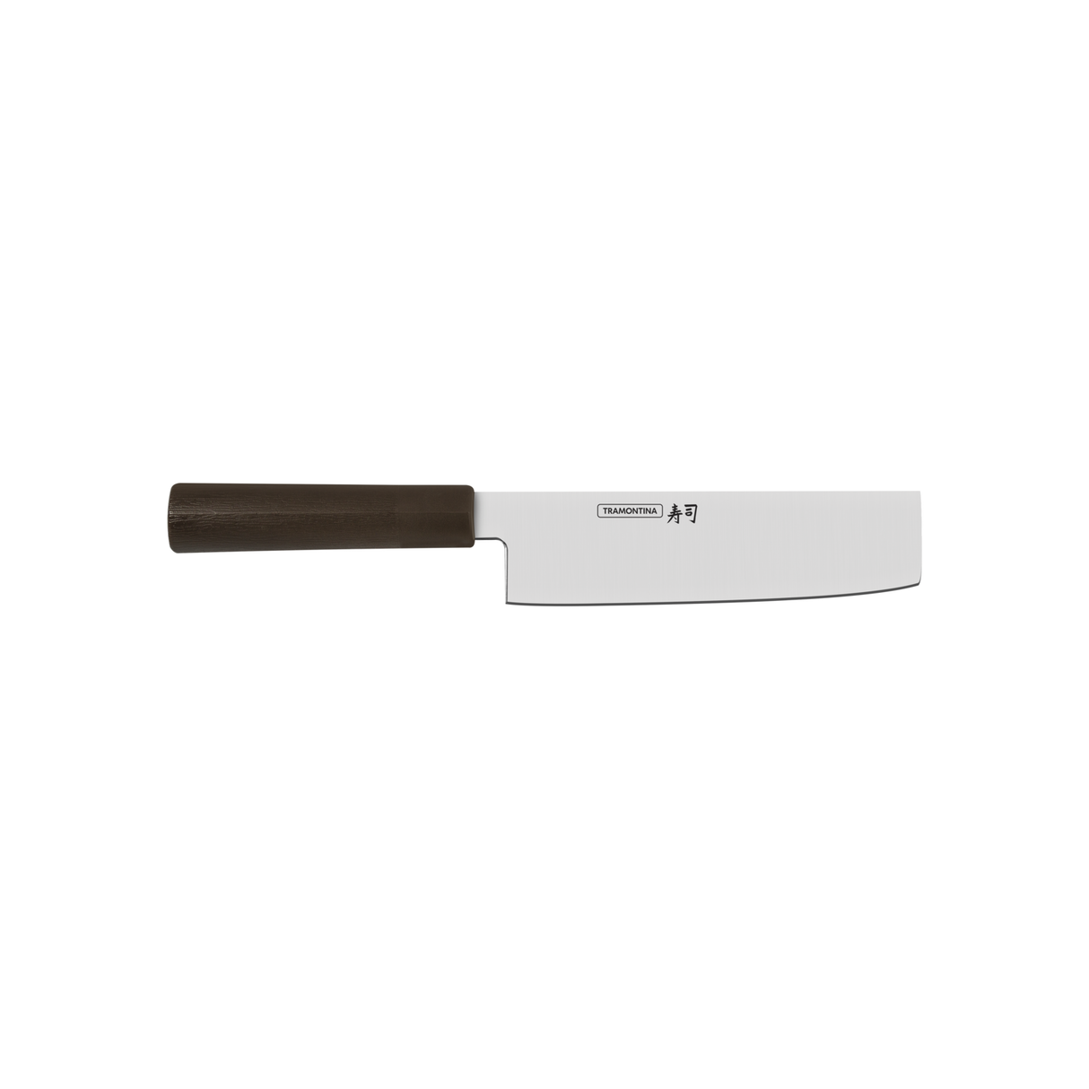 Brown Tramontina India Sushi Nakiri knife, 17 cm (7 inches), with a sharp blade ideal for slicing vegetables and sushi ingredients.
