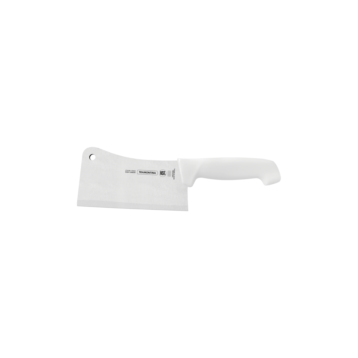 White 15 cm Tramontina India professional cleaver knife with sharp blade and sturdy handle, ideal for heavy-duty chopping and slicing.