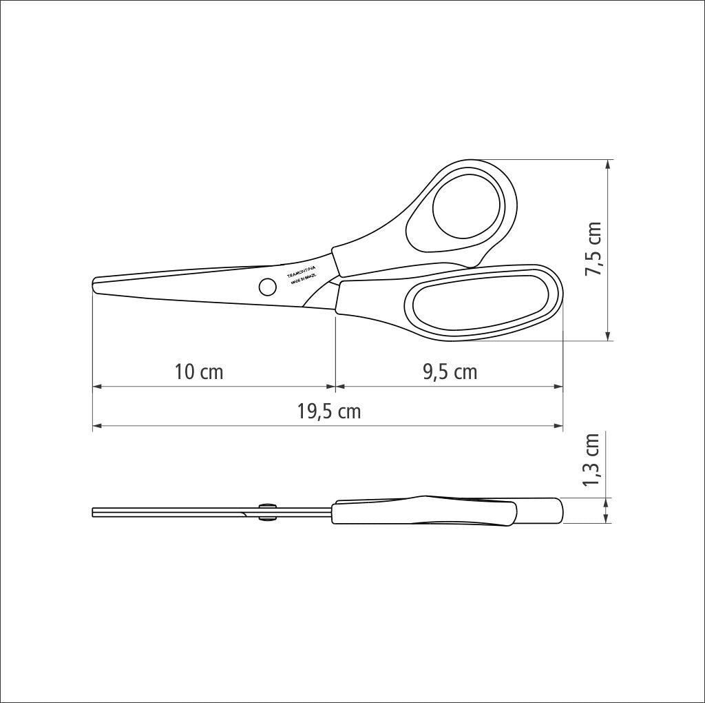 Set of four Tramontina India Supercut sewing scissors, 17 cm (7 inches), with sharp blades for fabric cutting.
