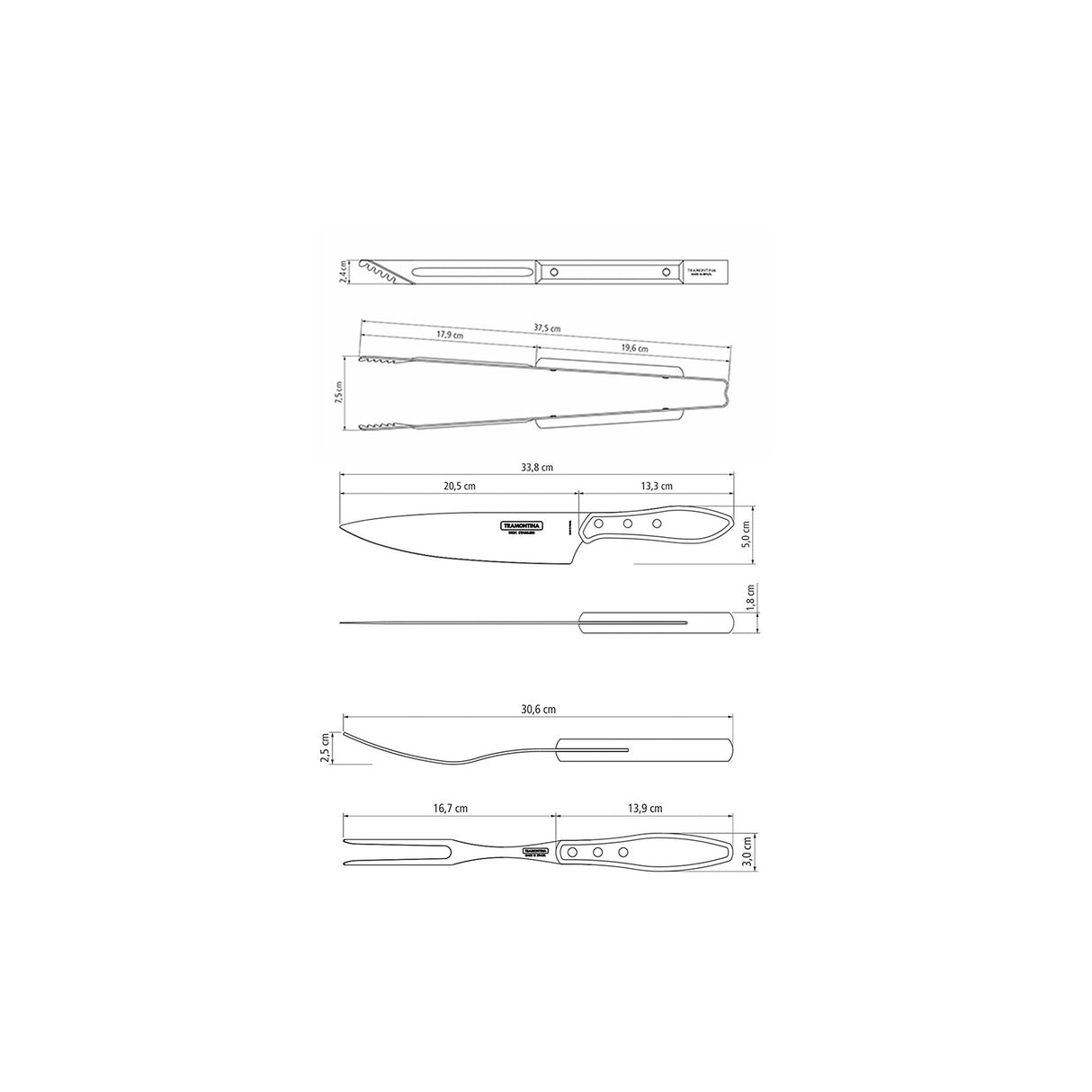 Polywood Barbecue Set of 3 - Red