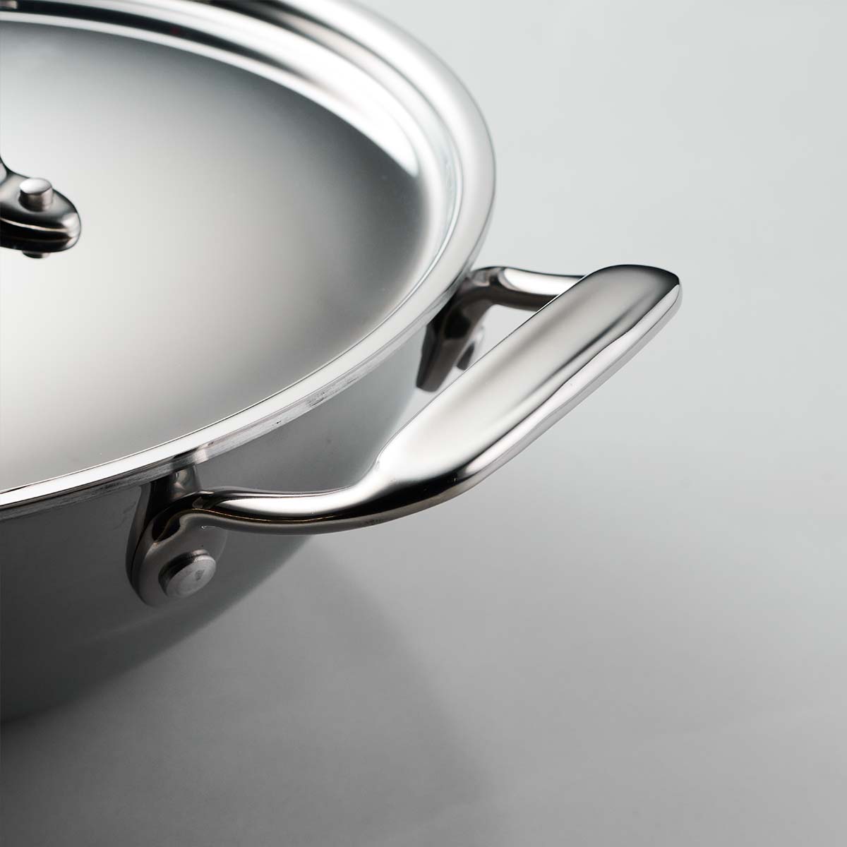 Fusao EX+ 24cm Triply Ceramic Kadai with SS Lid