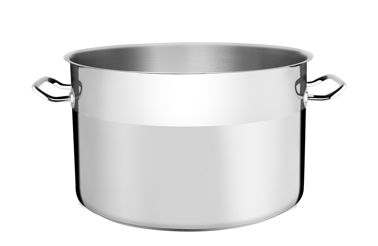 Professional Stainless Steel Stockpot with Triple Bottom, without Lid, 40 cm, 30 L