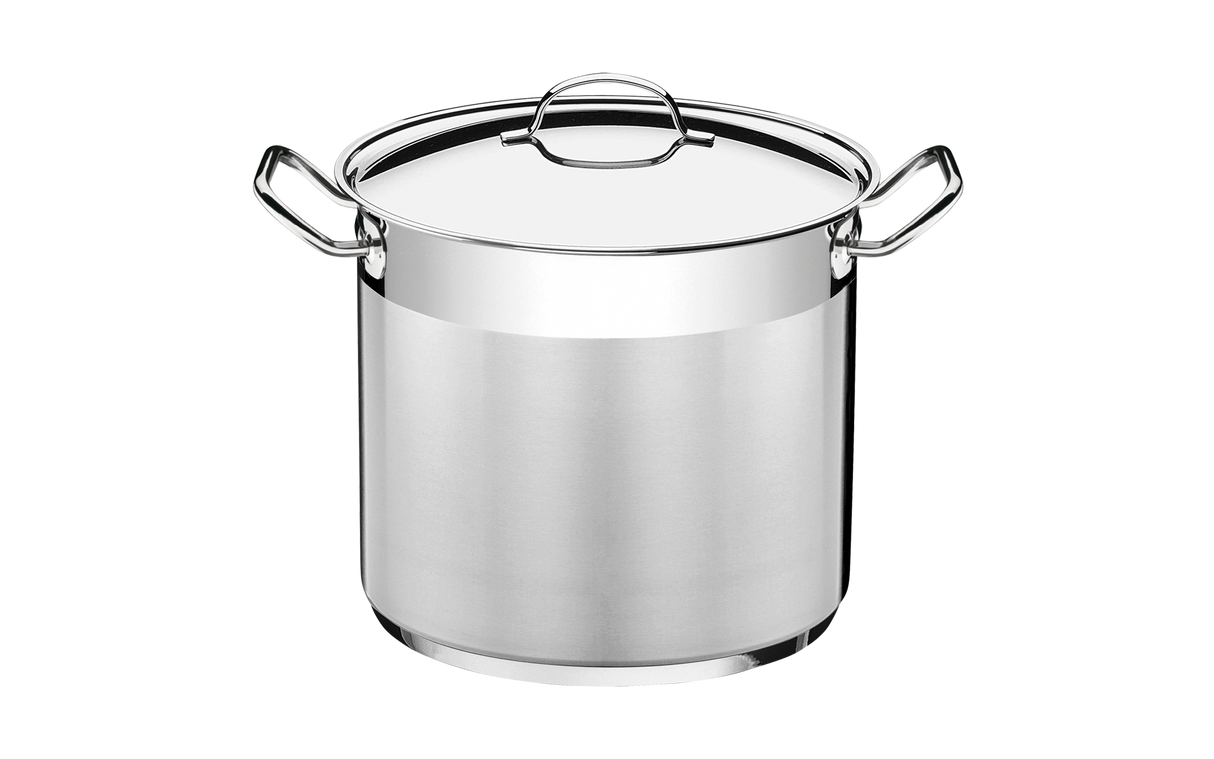 Professional Stainless Steel Stockpot with Triple Bottom, Lid and Handles, 20 cm, 5.7 L