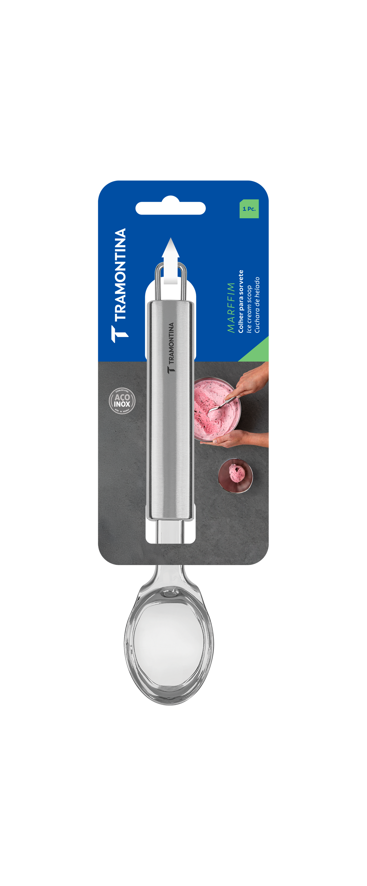 Tramontina Marffim stainless steel ice cream scoop