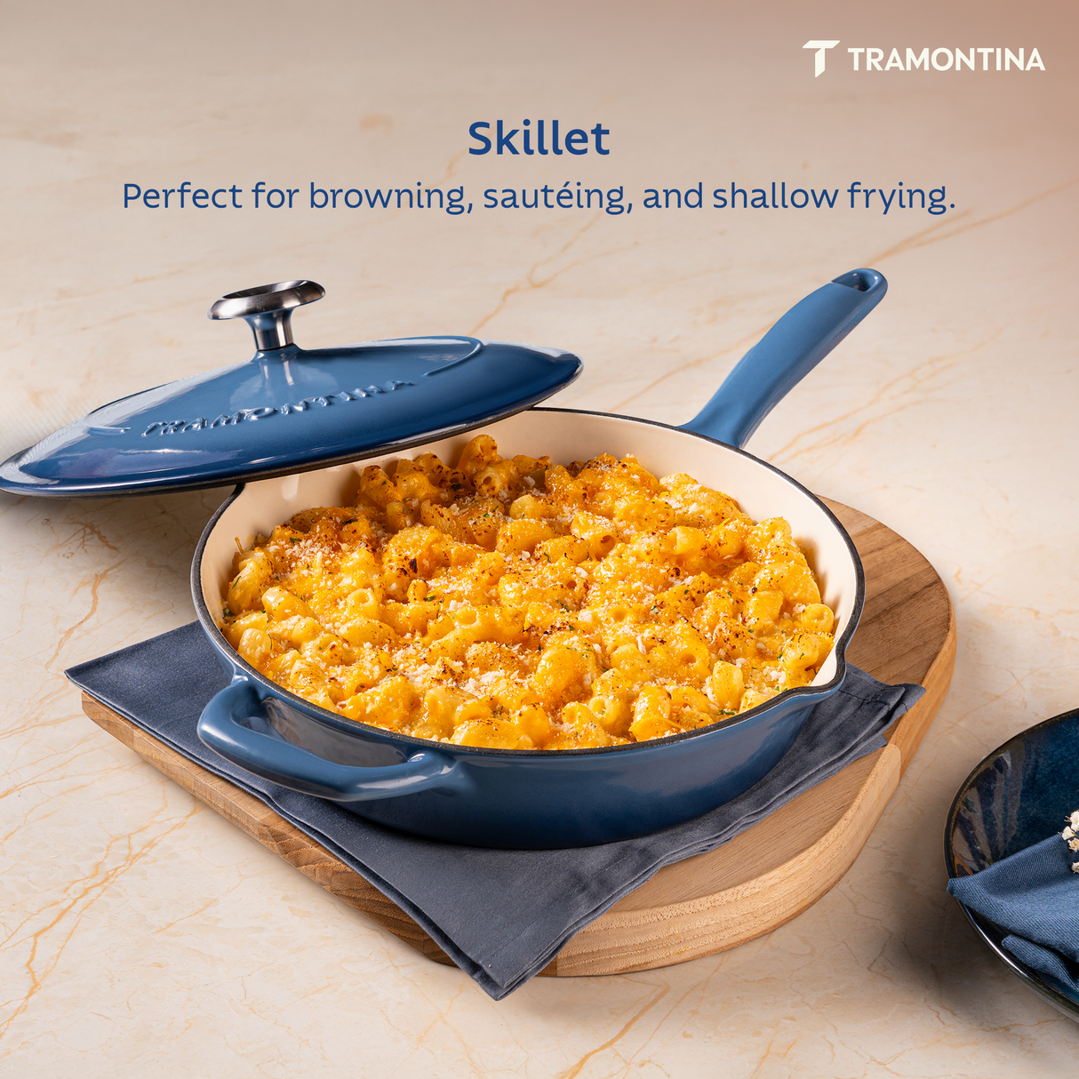 Bestow Enameled Cast Iron Covered Skillet 30 cm MB