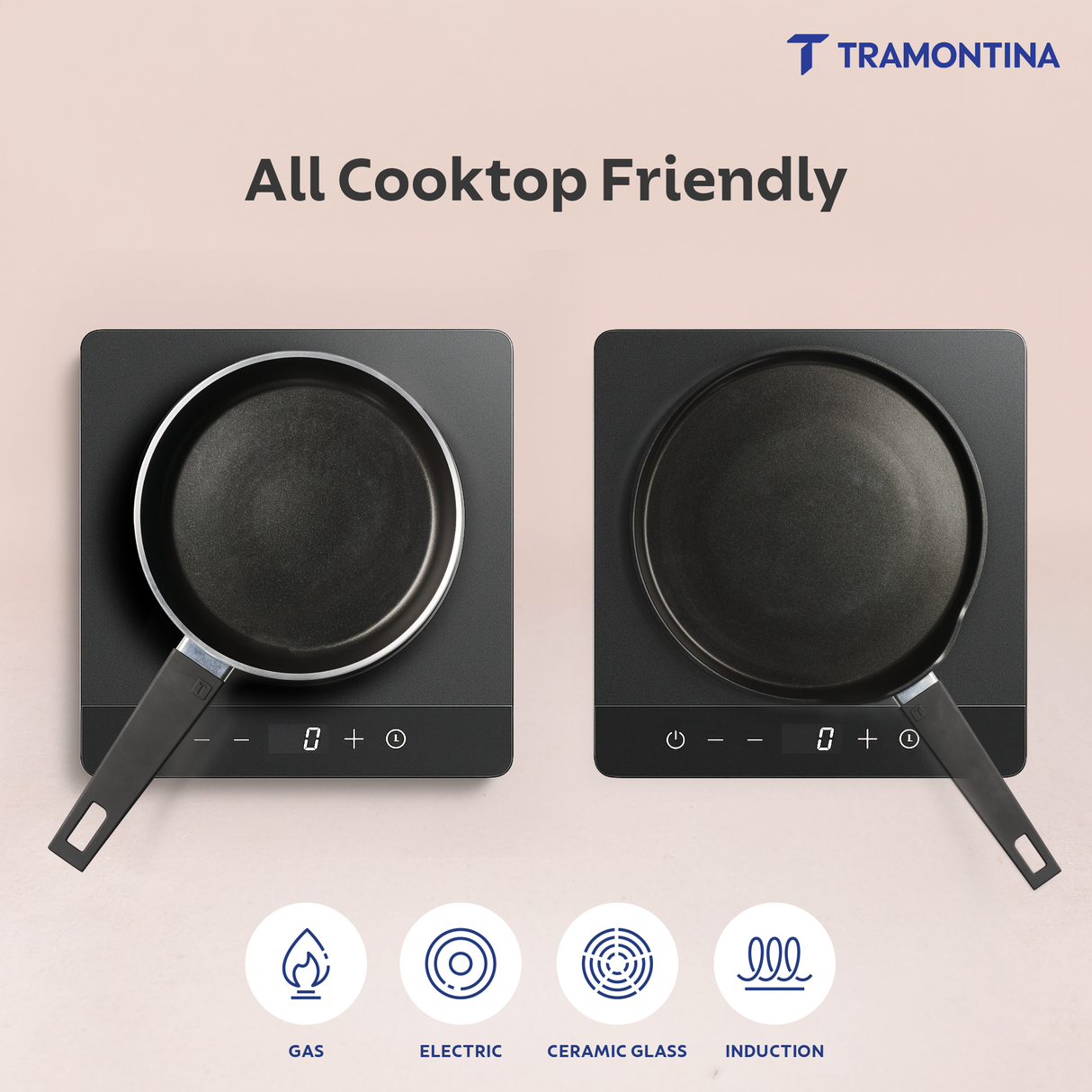 Chroma Forged Cookware Set of 2 Fry Pan 20 cm & DosaTawa 28 cm Grey