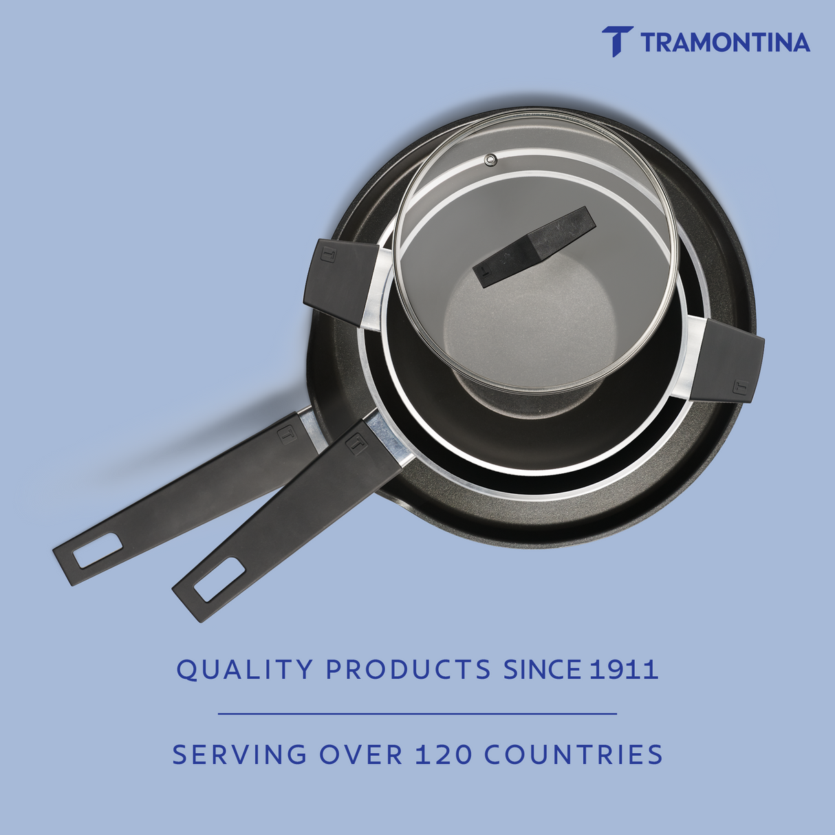 Chroma Forged CK Set of 4 Fry Pan 20 cm, Dosa Tawa 28 & Kadai 22 Blue