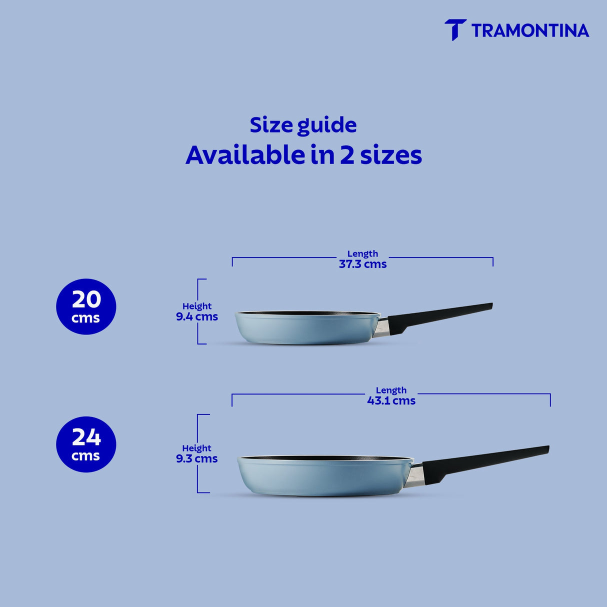 Aura Ceramic Reinforced Non-Stick Fry Pan – 24 cm (Blueberry)