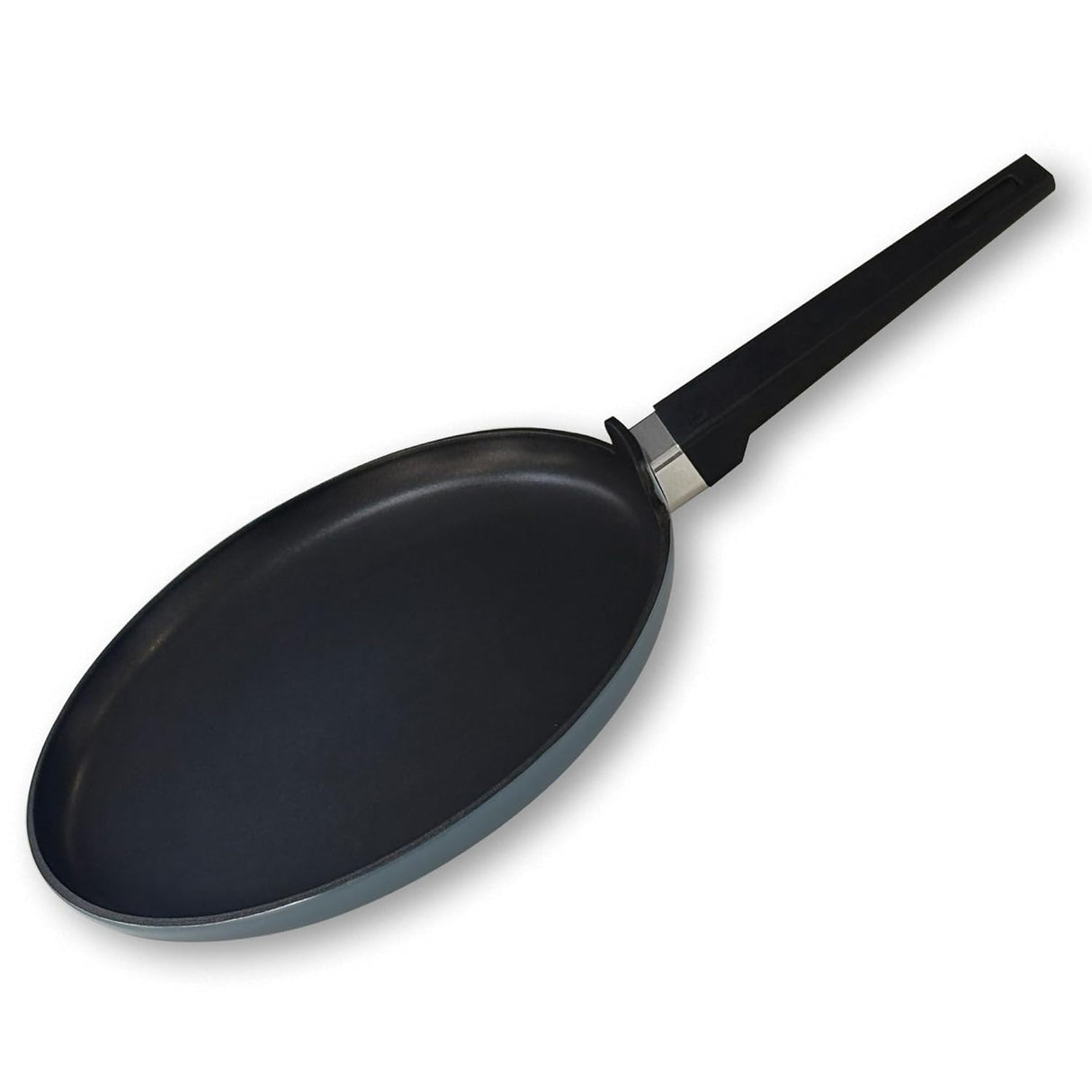 Tramontina India 28 cm blue dosa tawa featuring a smooth cooking surface and sturdy handle for easy flipping.
