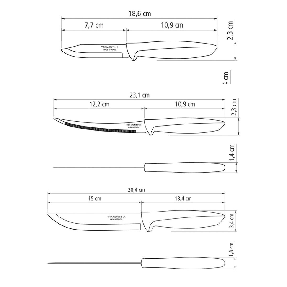 Tramontina Plenus Kitchen Block - Set of 6
