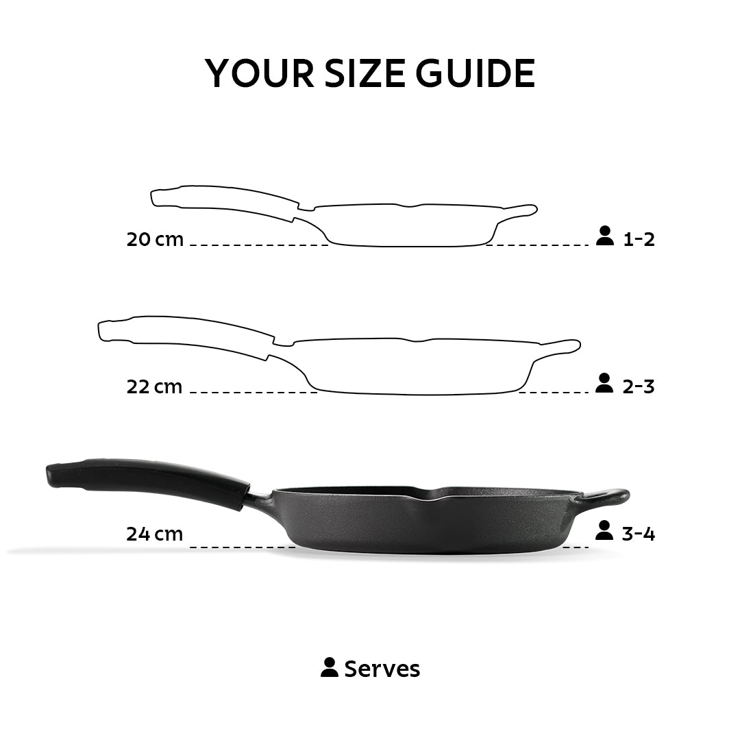 Titanex 24 cm Pre-Seasoned Cast Iron Fry Pan