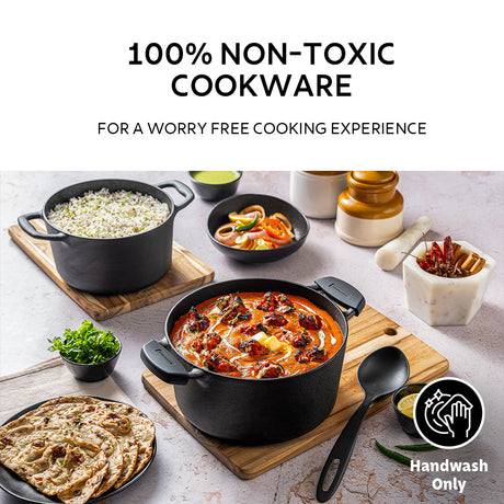 Titanex 20 cm Pre-Seasoned Cast Iron Biryani Pot – 3.1L