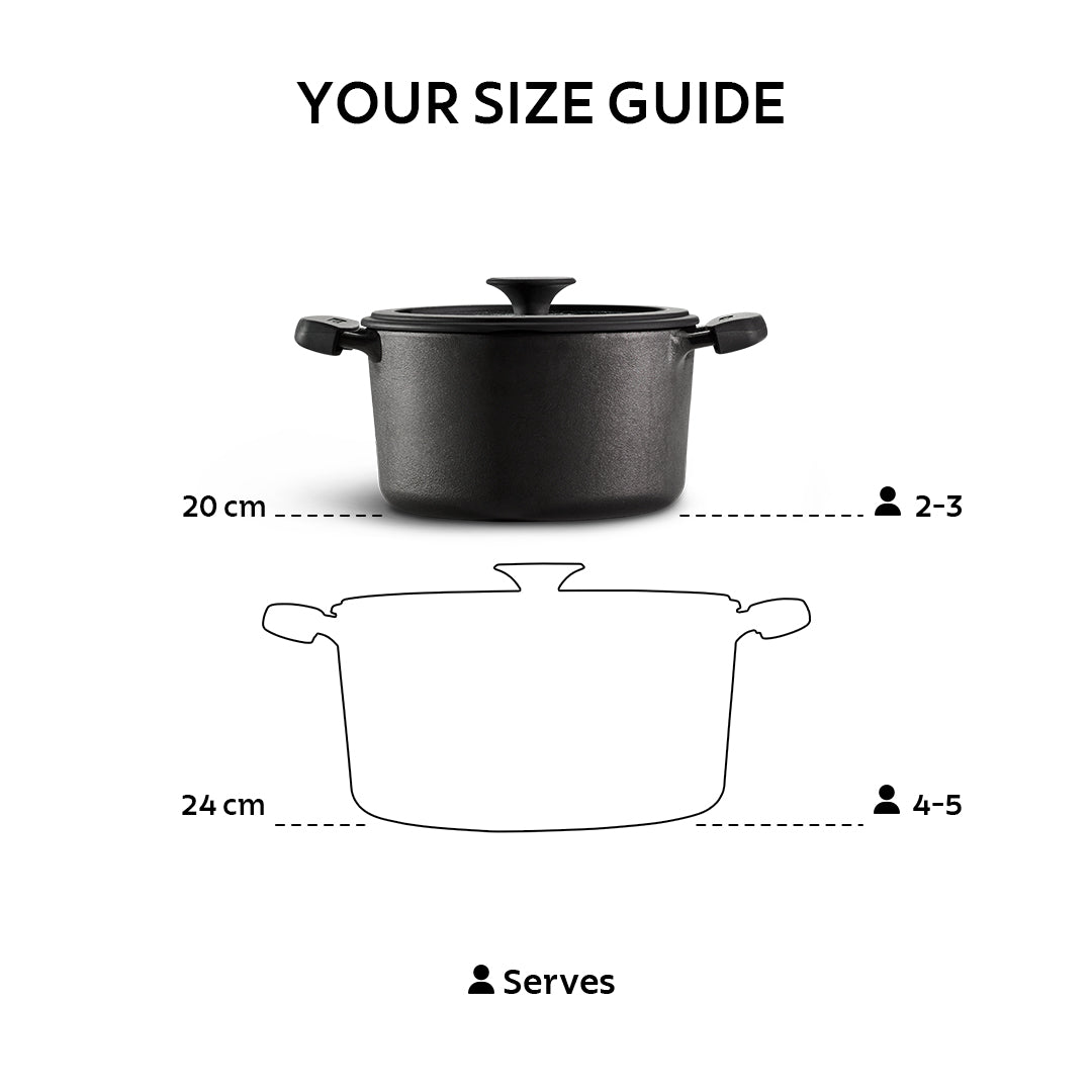 Titanex 20 cm Pre-Seasoned Cast Iron Biryani Pot – 3.1L