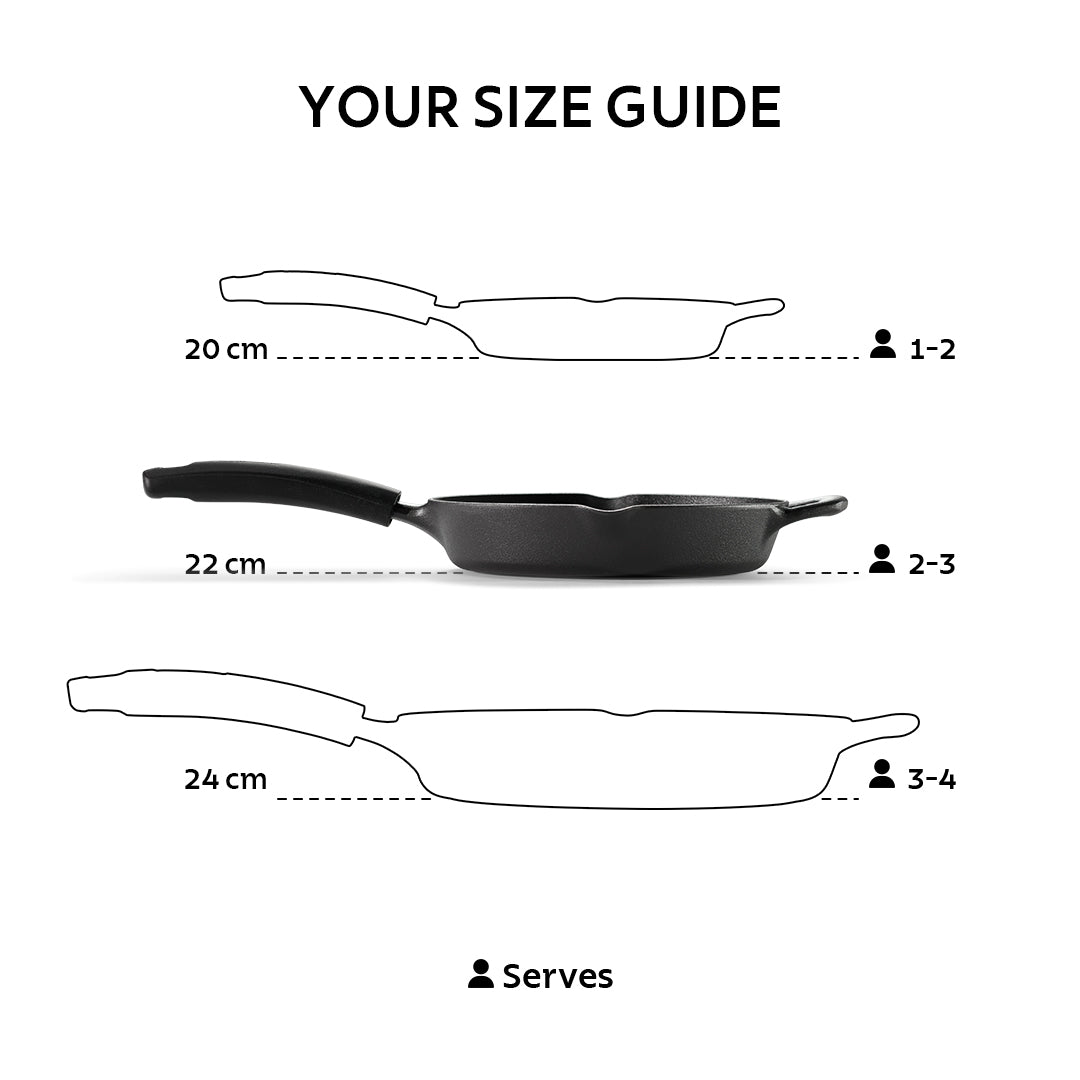 Titanex 22 cm Pre-Seasoned Cast Iron Fry Pan
