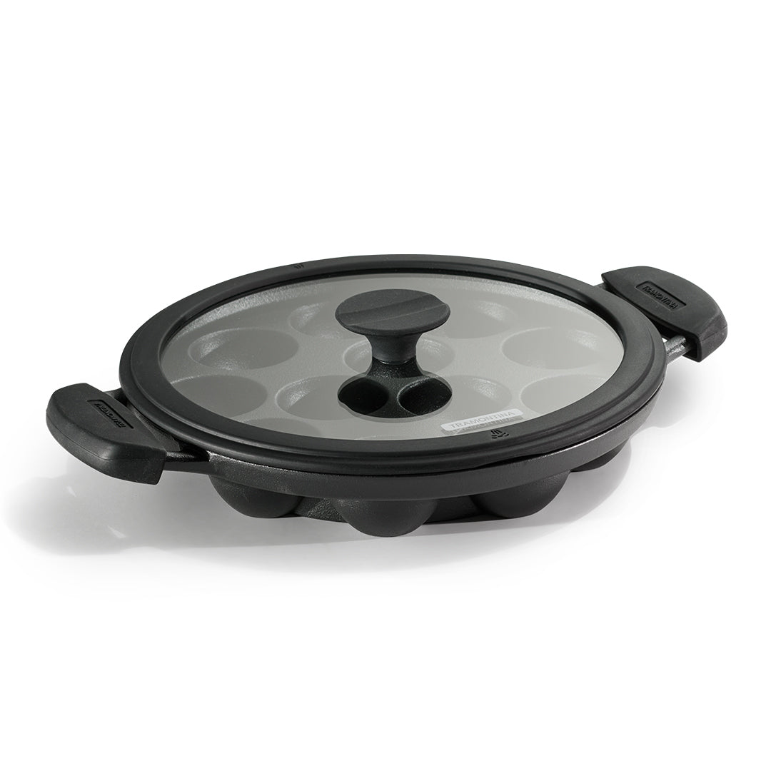 Titanex 26 cm Pre-Seasoned Cast Iron Paniyaram/Appe Pan – 12 Pits
