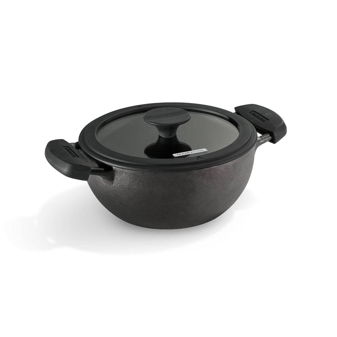 Titanex 24 cm Pre-Seasoned Cast Iron Deep Kadai – 3.7L