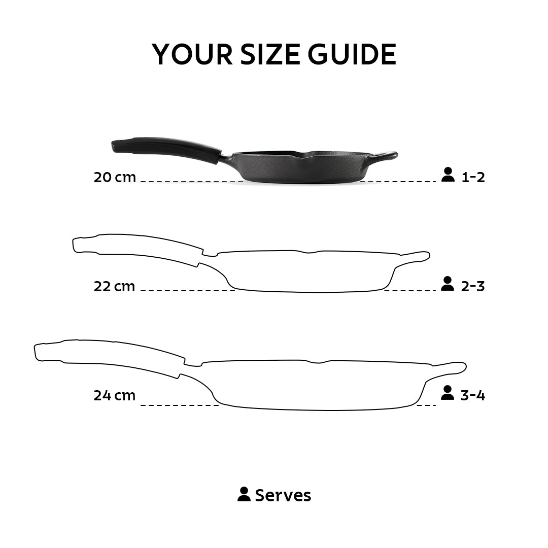 Titanex 20 cm Pre-Seasoned Cast Iron Fry Pan