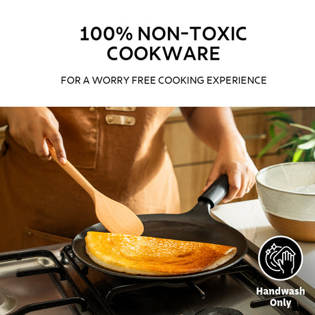 Titanex 24 cm Pre-Seasoned Cast Iron Dosa Tawa