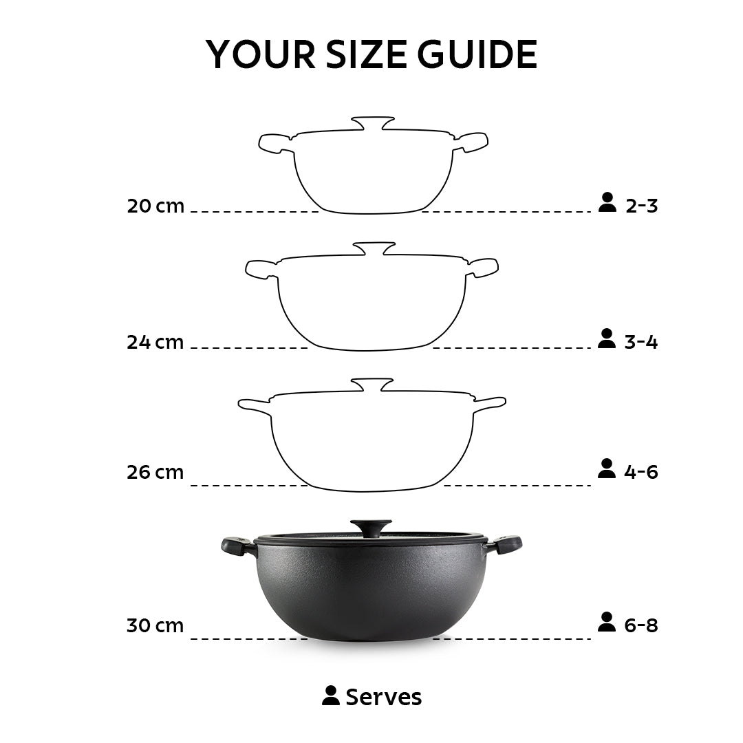 Titanex 30 cm Pre-Seasoned Cast Iron Deep Kadai – 6.8L
