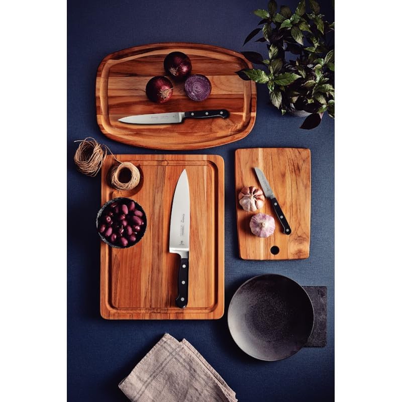 Black Tramontina India Century Chefs Knife 20cm (8in) with stainless steel blade and comfortable handle for precise kitchen cutting.