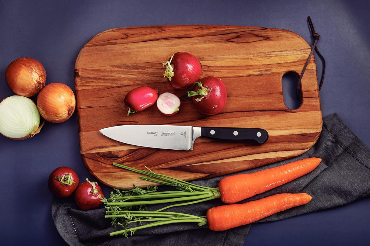Century stainless steel 6-inch chef knife by Tramontina India with a sharp blade and ergonomic handle for precise cutting.
