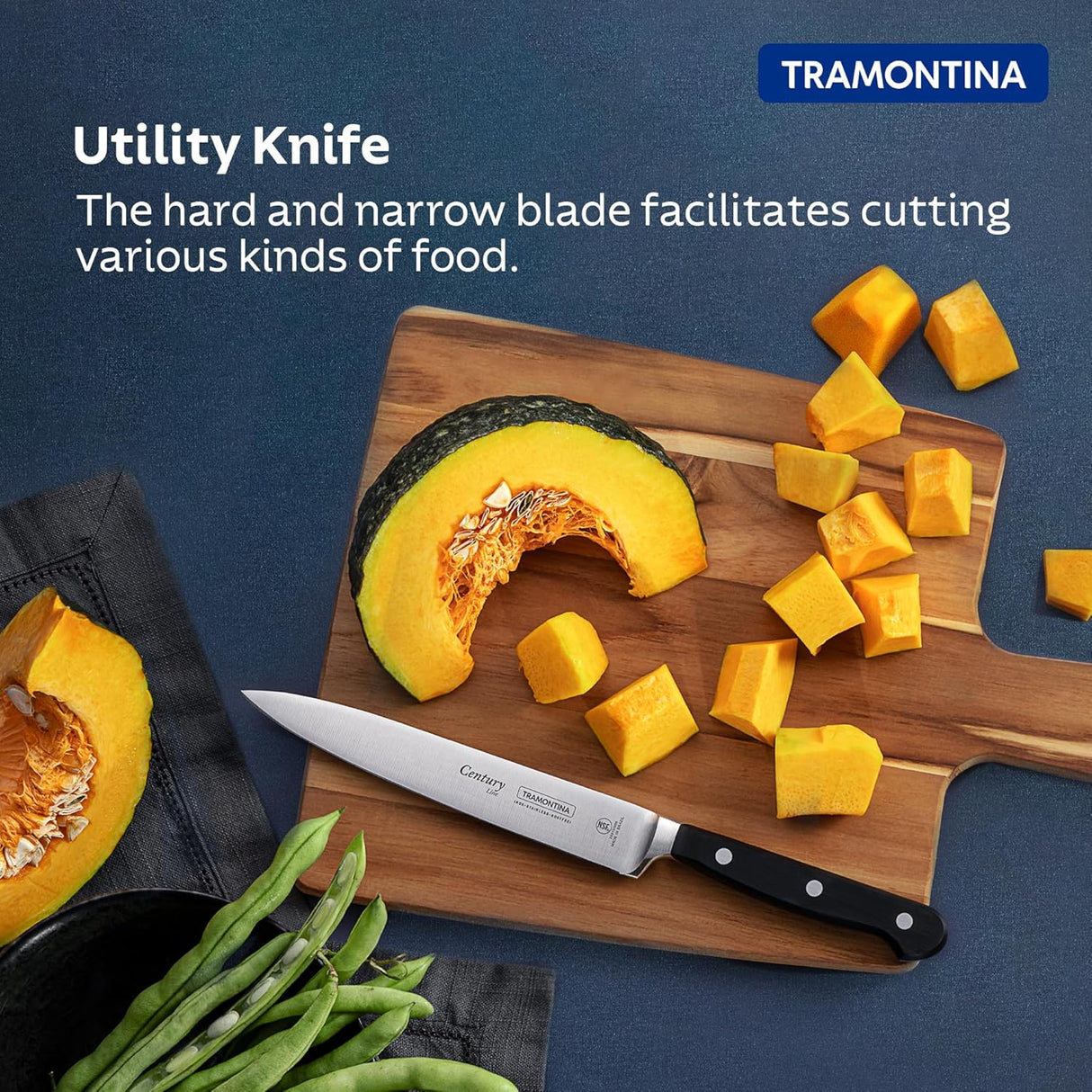 Century Stainless Steel Utility Knife 6-inch by Tramontina India with a sharp blade and ergonomic handle for versatile cutting tasks.
