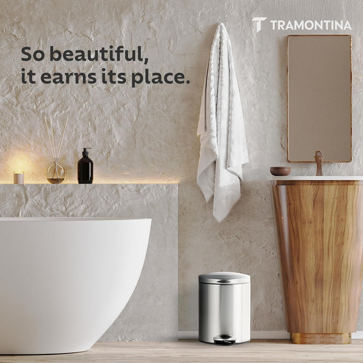 Trash Bin 9 Litre Stainless Steel Pedal Round