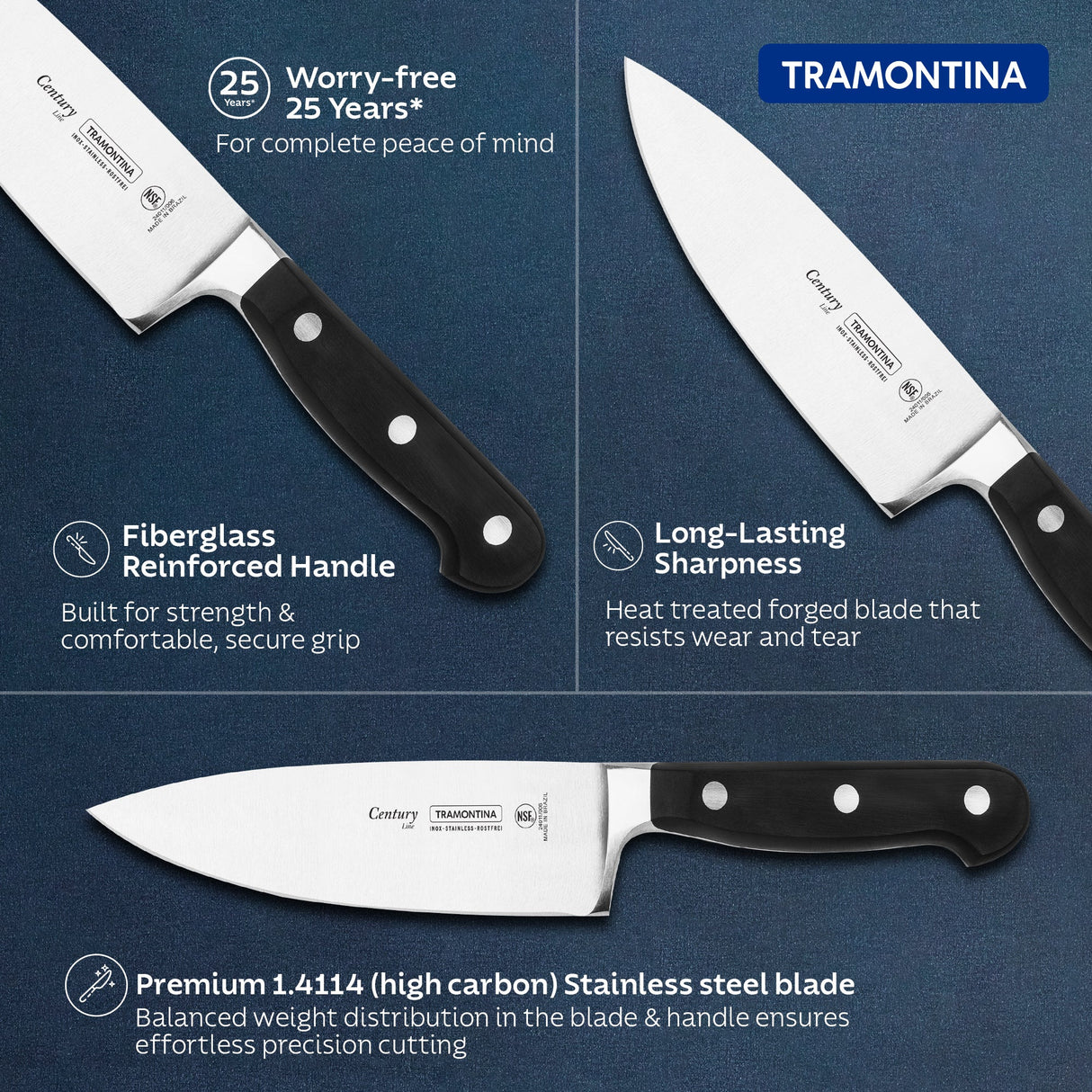 Century Chefs Knife 20 cm /8in - Black