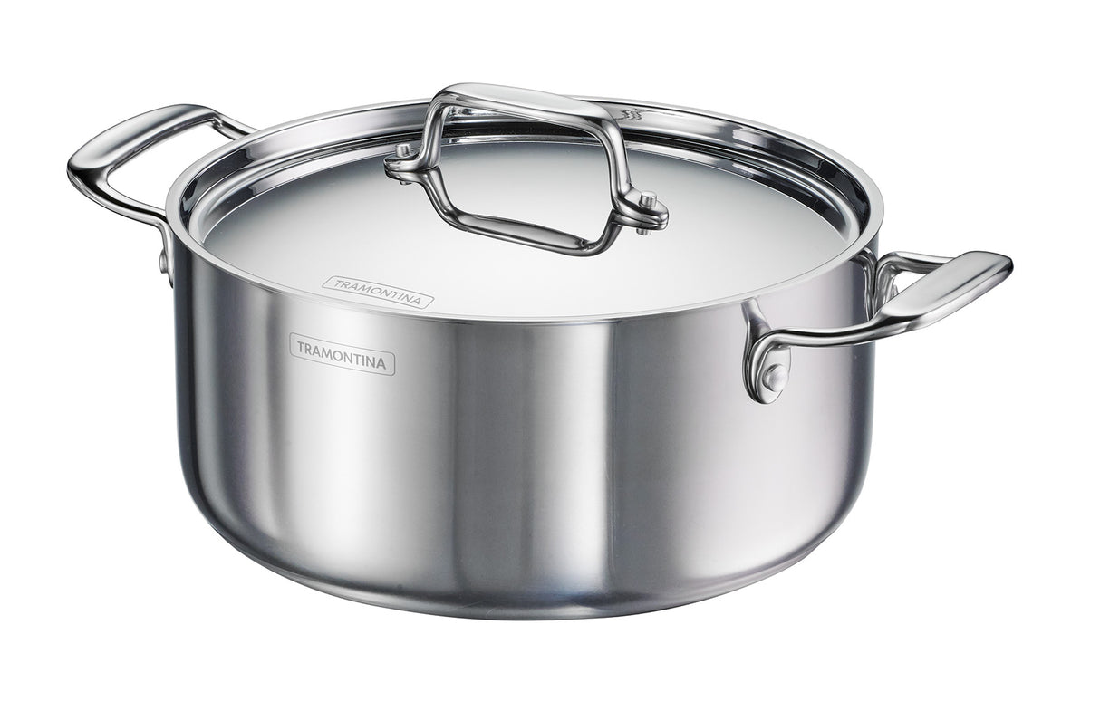 Fusao EX+ 24cm Ceramic Stainless Steel Tri-Ply Biryani Pot with SS Lid - 4.8L - Tramontina India