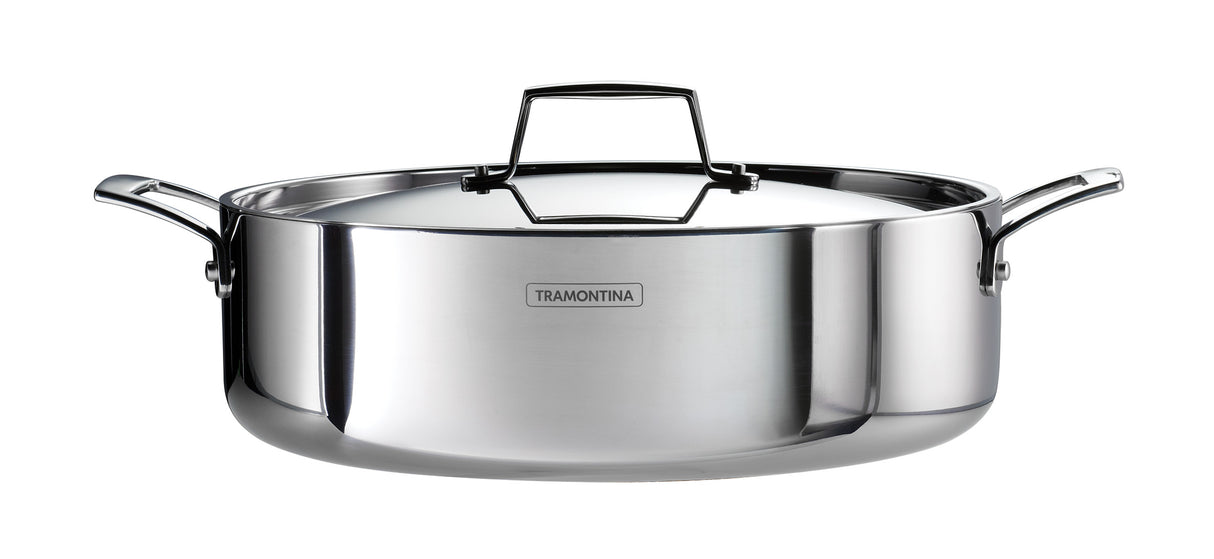Aeion 30cm Stainless Steel Tri-Ply Biryani Lagan/Braiser with SS Lid - 6.2L - Tramontina India
