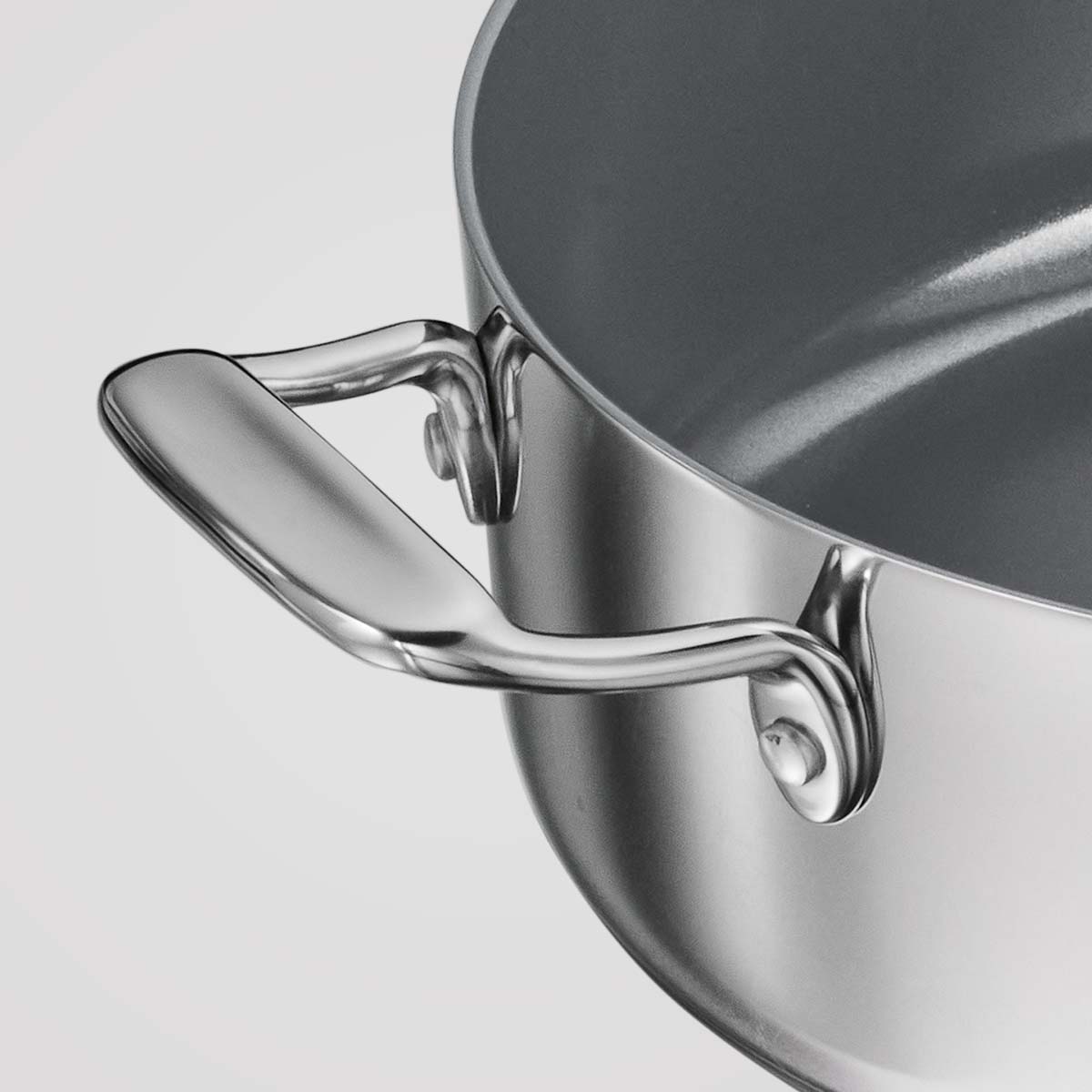 Fusao EX+ 30cm Ceramic Stainless Steel Tri-Ply Biryani Lagan with SS Lid - 6.2L - Tramontina India