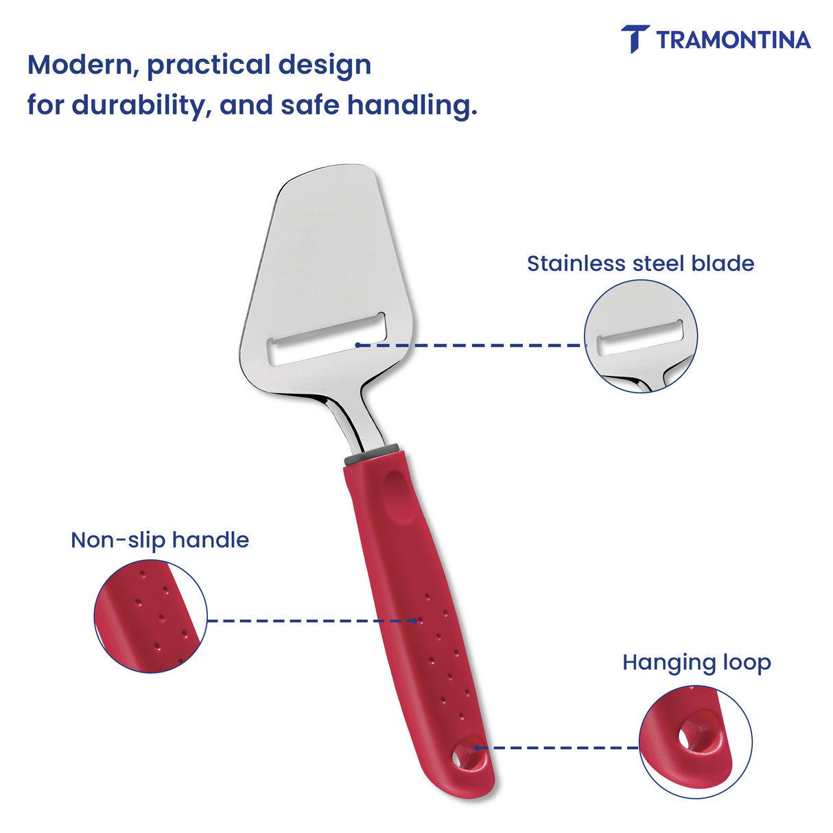 Utilitá Stainless Steel Cheese Slicer with Red Polypropylene Handle - Tramontina India