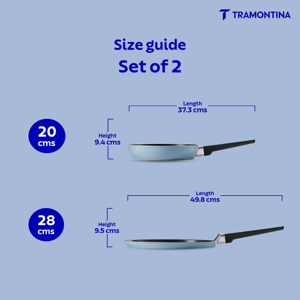 Aura Ceramic Reinforced Non-Stick Cookware Set – 2 Pieces (Blueberry)