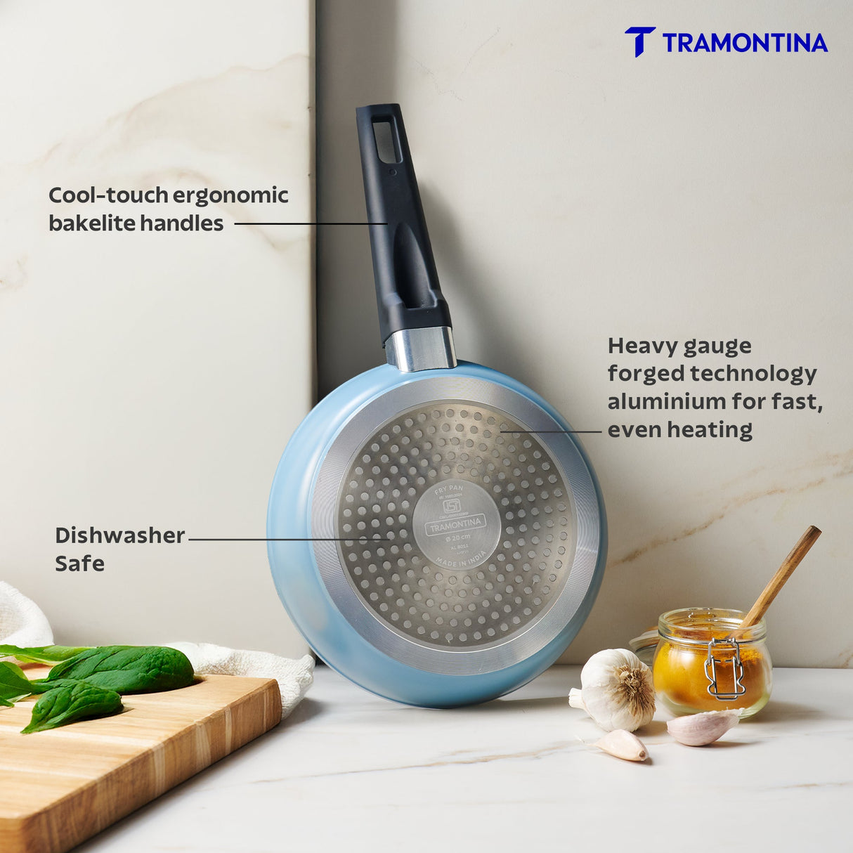 Aura Ceramic Reinforced Non-Stick Fry Pan – 20 cm (Blueberry)