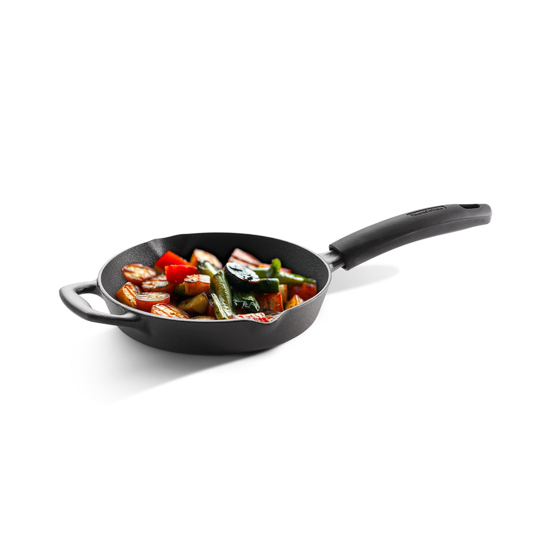 Titanex 20cm Pre-Seasoned Cast Iron Fry Pan with Heat Resistant Silicone Grip - Tramontina India