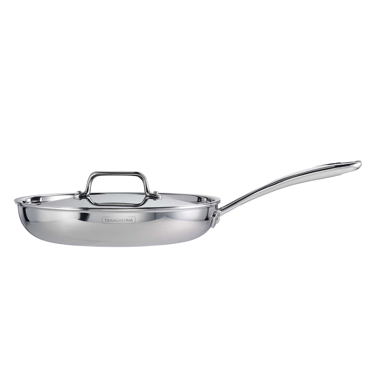 Fusao EX+ 24cm Ceramic Stainless Steel Tri-Ply Fry Pan with SS Lid - Tramontina India